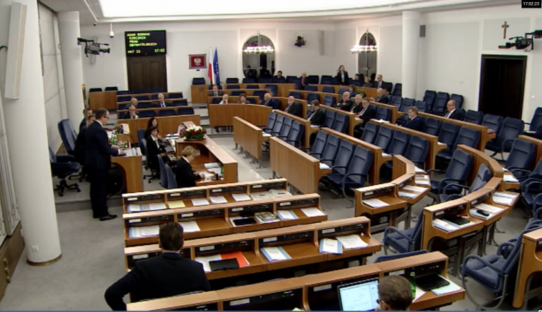 Zdjęcie: widok ogólny sali plenarnej Senatu